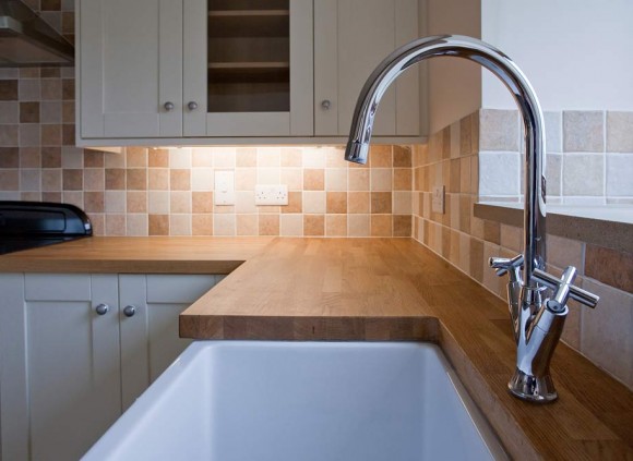 A traditional Belfast sink complements the kitchen perfectly.